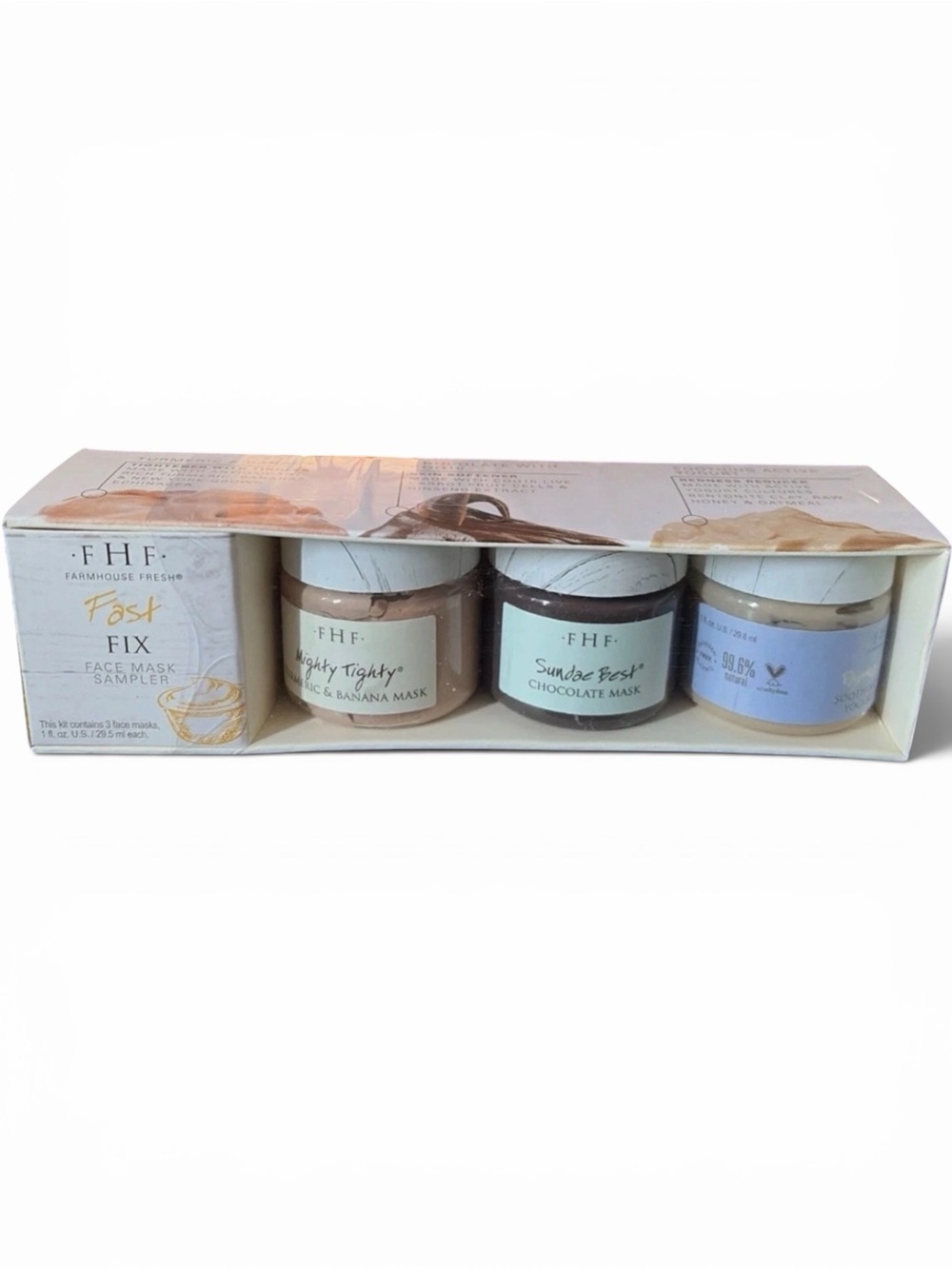 FarmHouse Fresh Face Mask Sampler Set - Neutral & Brown Shades - 3 Pack, NEW